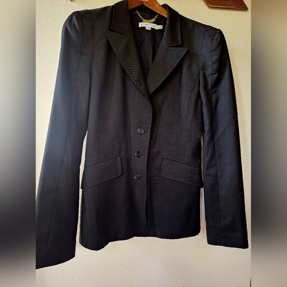 See By Chloe Womens Wool Black Three Button Collared Blazer Size 10 - Picture 1 of 7